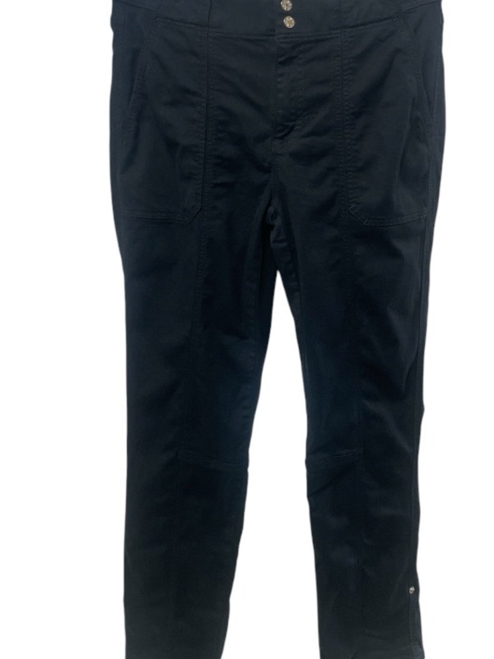 White House Black Market Mid-Rise Straight Crop Pants Size 4 Black Stretch - Picture 2 of 11